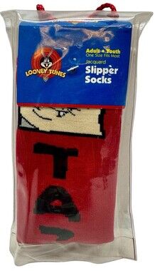 vintage looney tunes taz tasmanian devil Slipper Socks Adults Kids OSFM